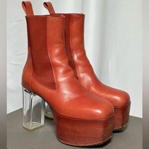 Rick Owens Maroon Platform Heels